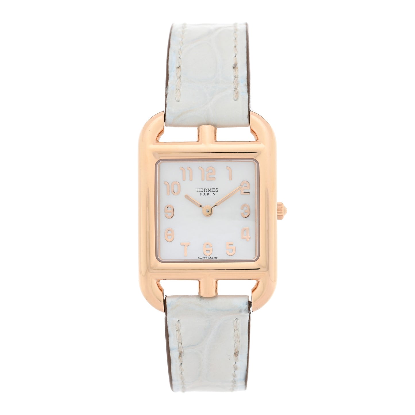 18K Rose Gold Alligator 23mm Cape Cod Quartz Watch Bleu Brum