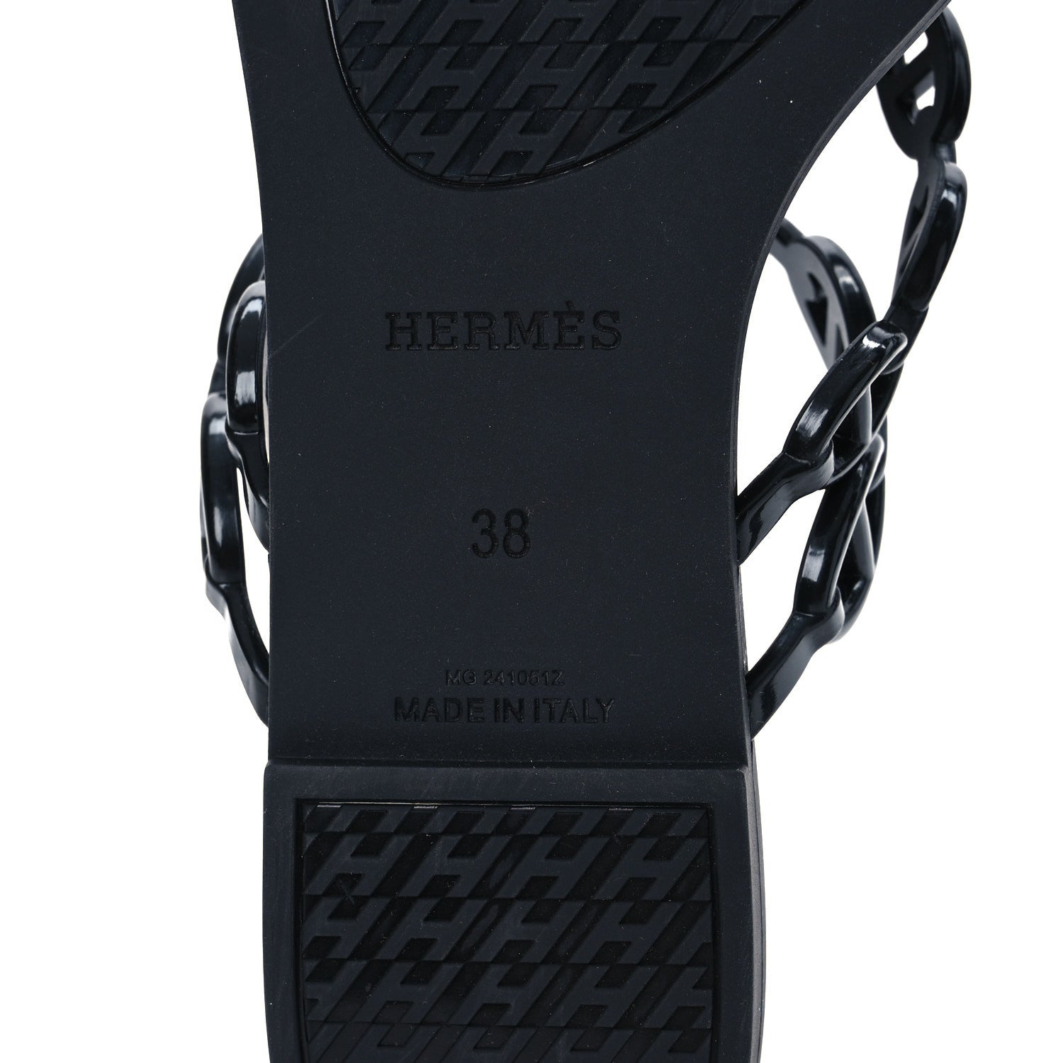 Hermes Rubber Chaine d'Ancre Island Sandals 38 Black 8 of 10