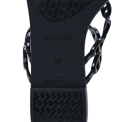 Hermes Rubber Chaine d'Ancre Island Sandals 38 Black 8 of 10