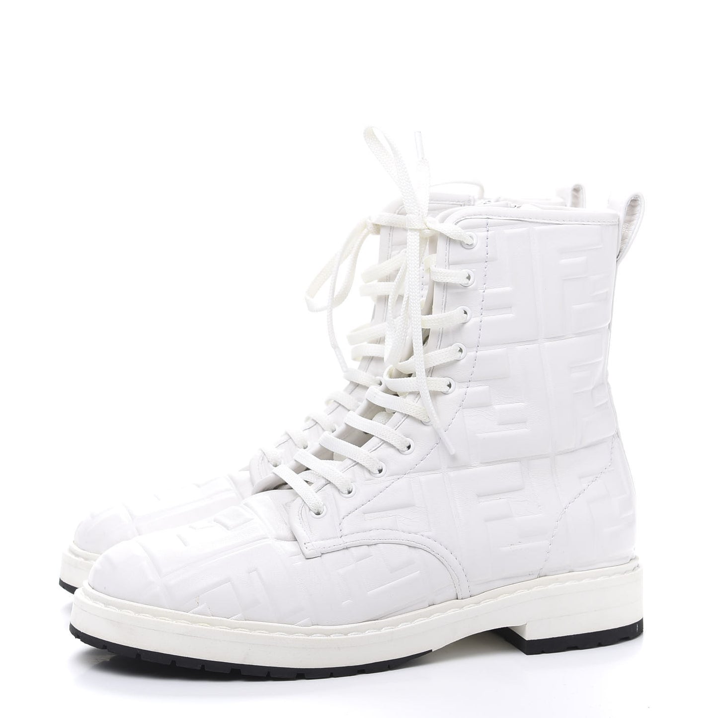 Nappa FF Embossed Womens Biker Boots 38 Snow