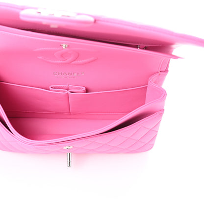 Chanel Lambskin Quilted Medium Double Flap Neon Pink 5 of 9