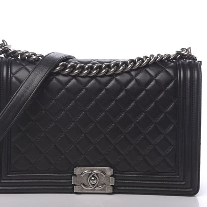 Chanel Lambskin Quilted New Medium Boy Flap Black 9 of 18
