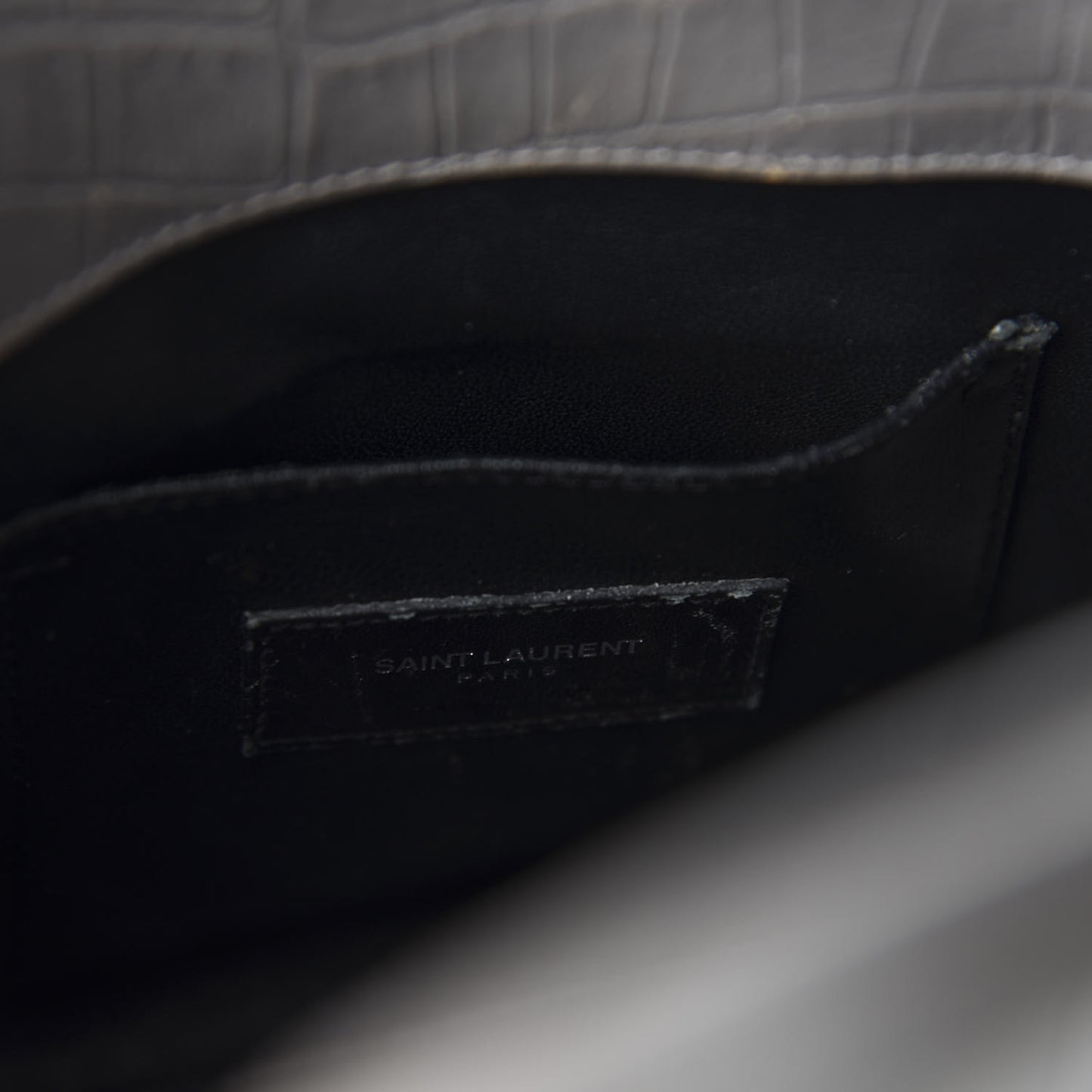 Calfskin Crocodile Embossed Nano Sac De Jour Fog