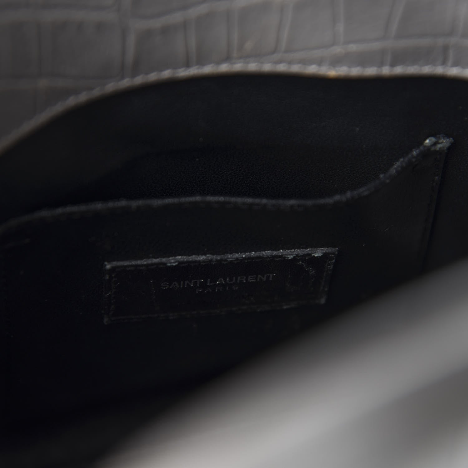 Saint Laurent Calfskin Crocodile Embossed Nano Sac De Jour Fog 9 of 10