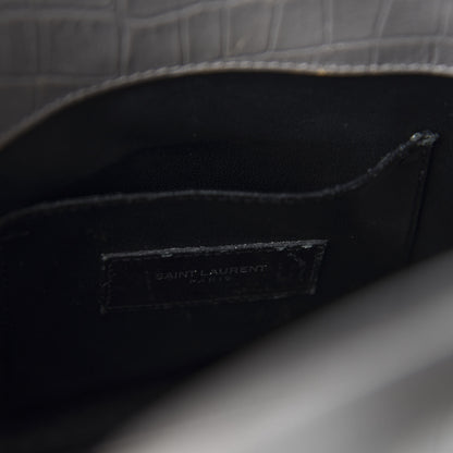 Saint Laurent Calfskin Crocodile Embossed Nano Sac De Jour Fog 9 of 10
