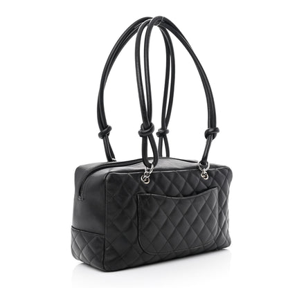 Chanel Calfskin Quilted Large Cambon Bowler Black 3 of 14