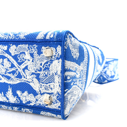 Christian Dior Canvas Toile De Jouy Reverse Embroidered Medium Lady D-Lite Fluorescent Blue 9 of 9