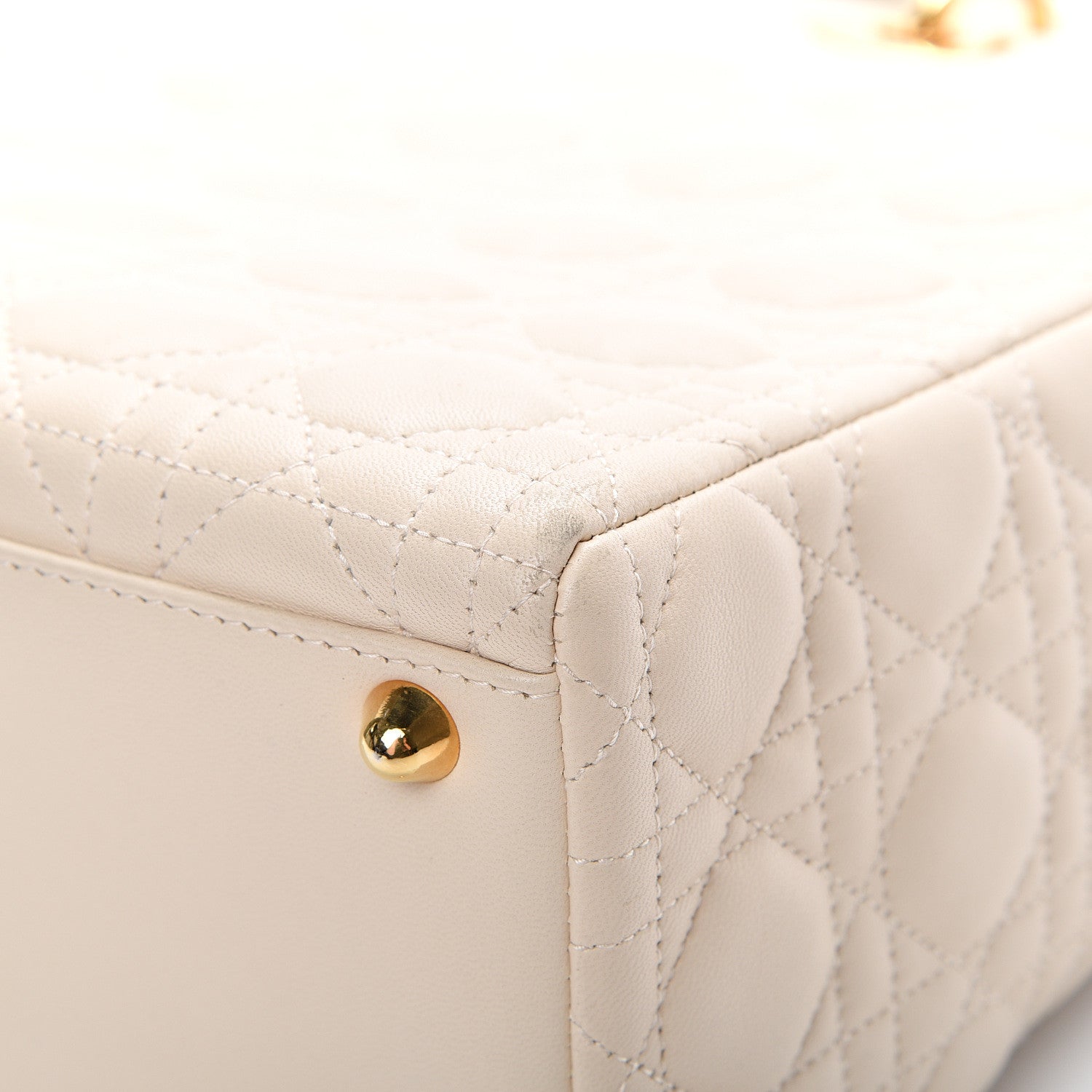 Christian Dior Lambskin Cannage Large Lady Dior Light Beige 14 of 21