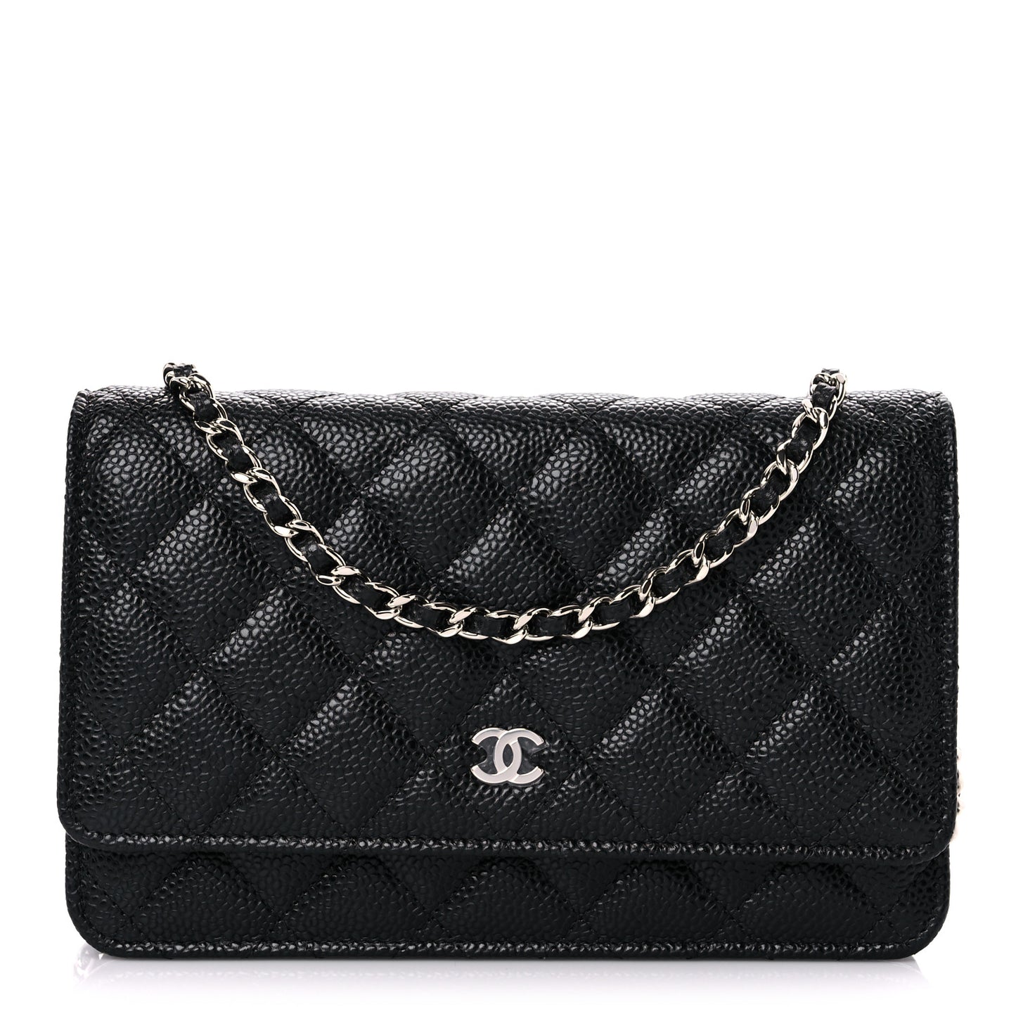 Caviar Quilted Wallet On Chain WOC Black