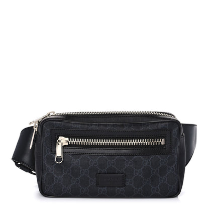 Gucci Soft GG Supreme Monogram Web Belt Bag Black Grey 1 of 14