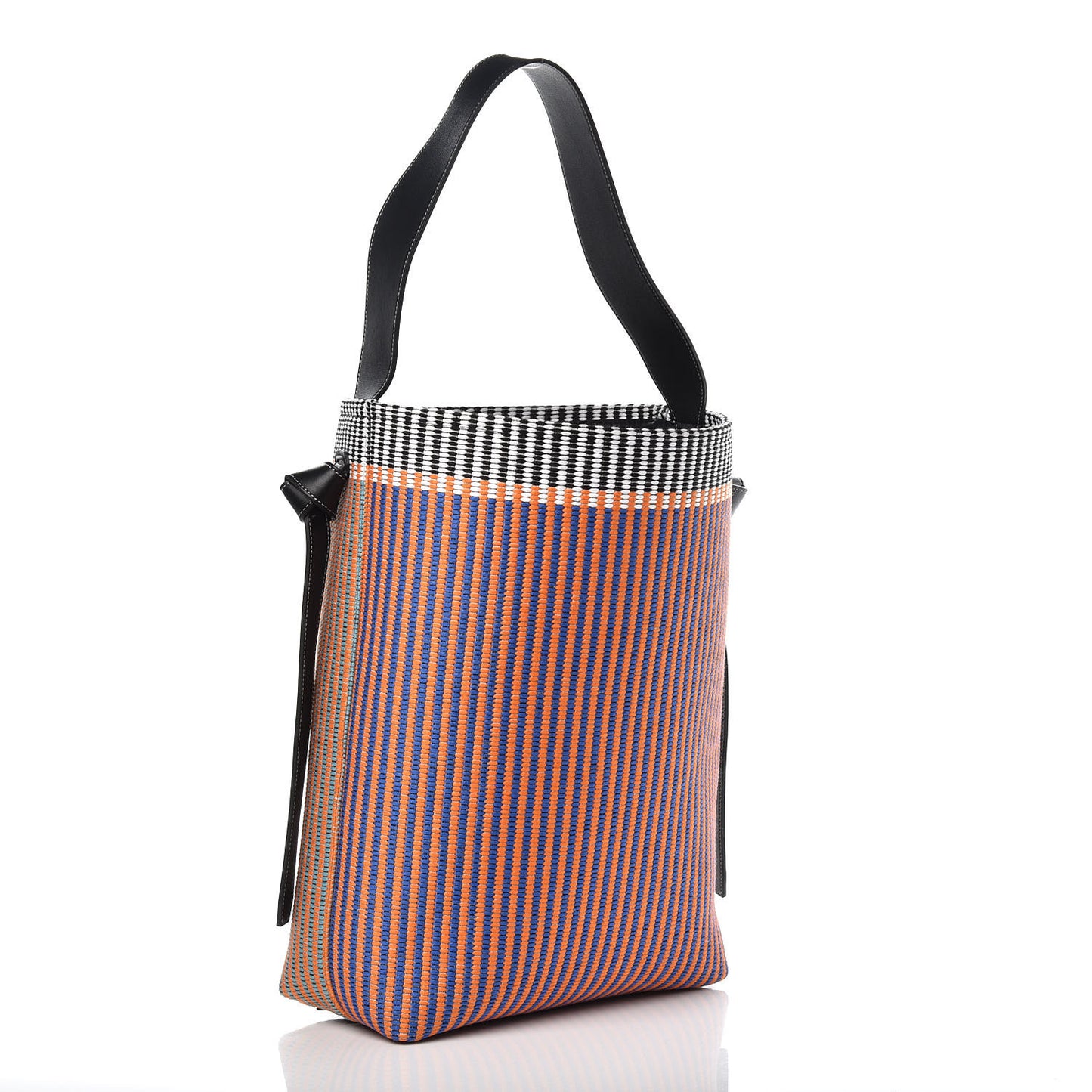 Woven Canvas Small Twisted Cabas Multicolor