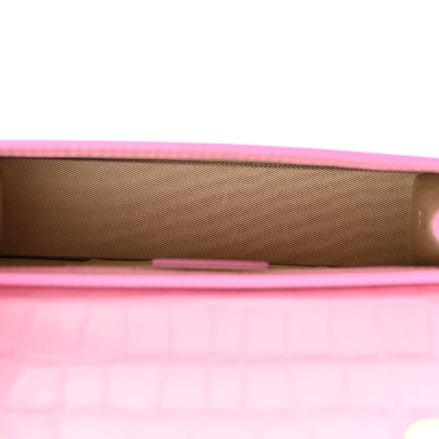 Calfskin Crocodile Embossed Le Chiquito Long Pink