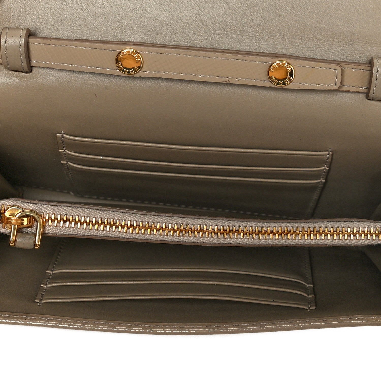 Prada Saffiano Vernice Metal Flap Wallet With Strap Sabbia 5 of 17