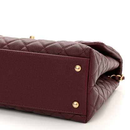 Chanel Caviar Quilted Medium Coco Handle Flap Burgundy 10 of 10