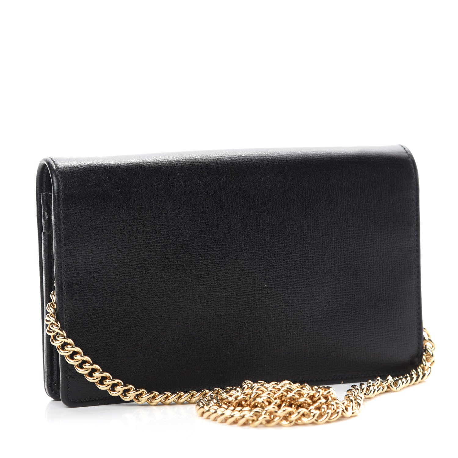 Gucci Azalea Calfskin Marina Chain Wallet Black 3 of 9