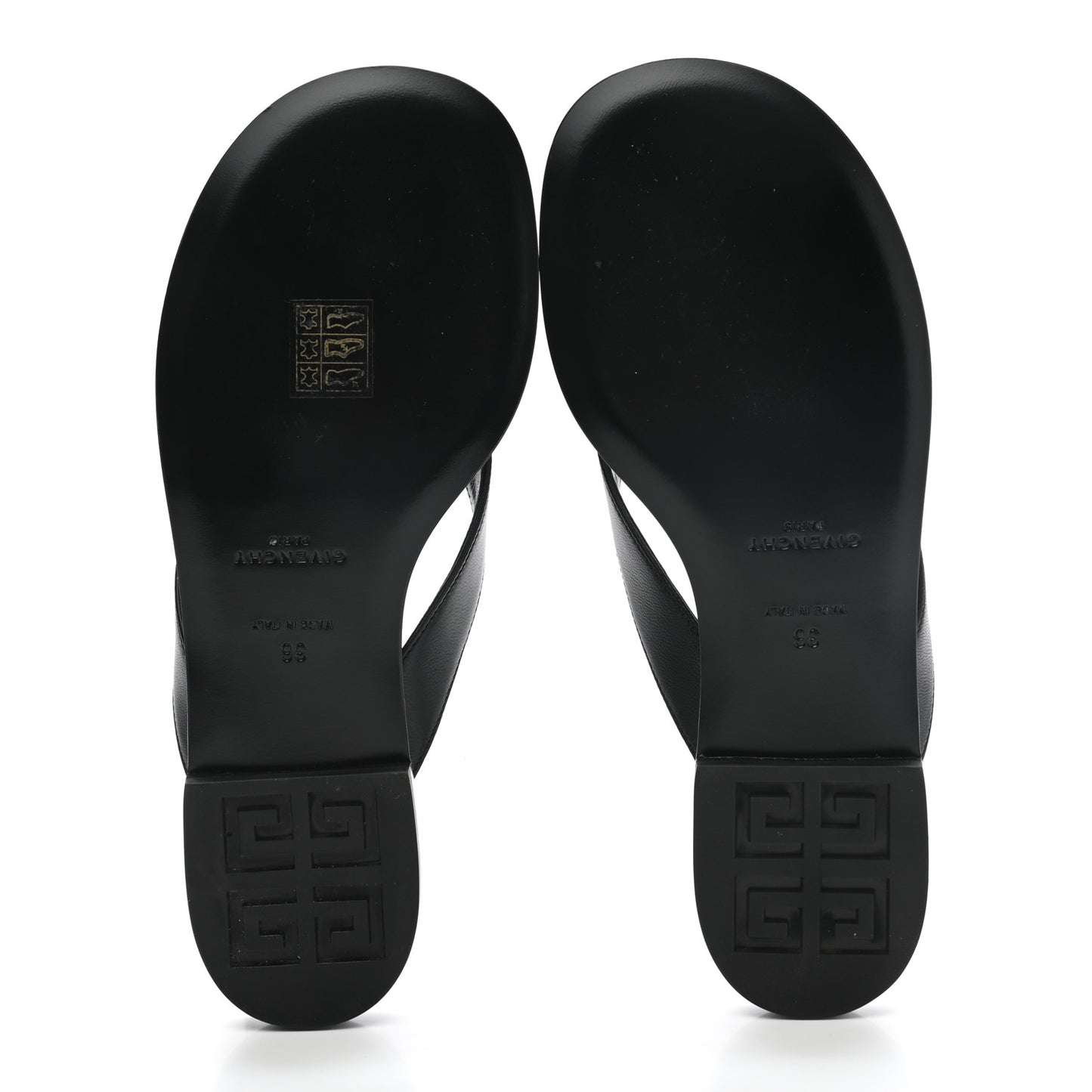 Calfskin G Chain Sandals 36 Black