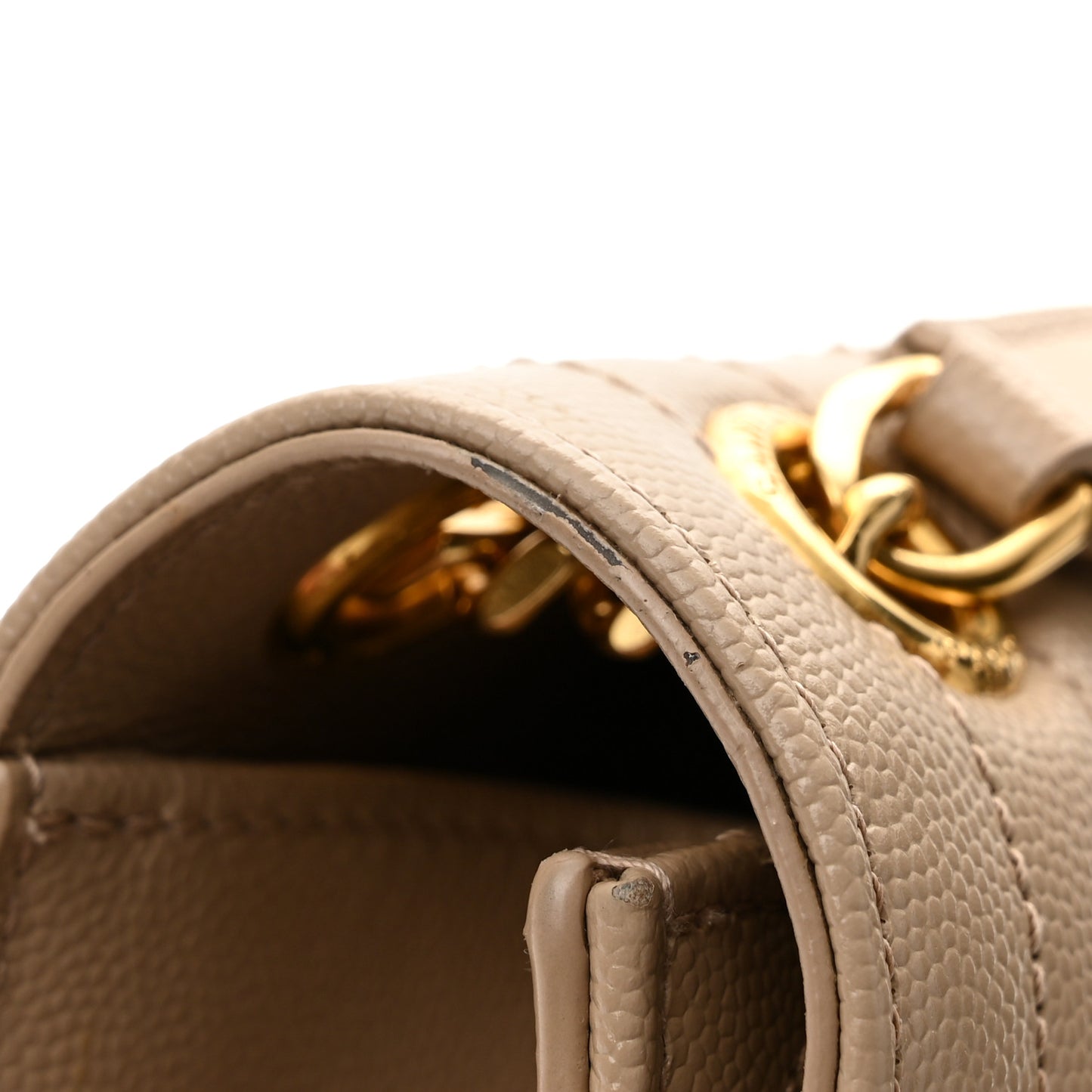 Grain De Poudre Textured Mixed Matelasse Medium Triquilt Monogram Satchel Dark Beige