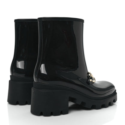 Gucci Rubber Womens Horsebit Ankle Boots 38 Black 4 of 7