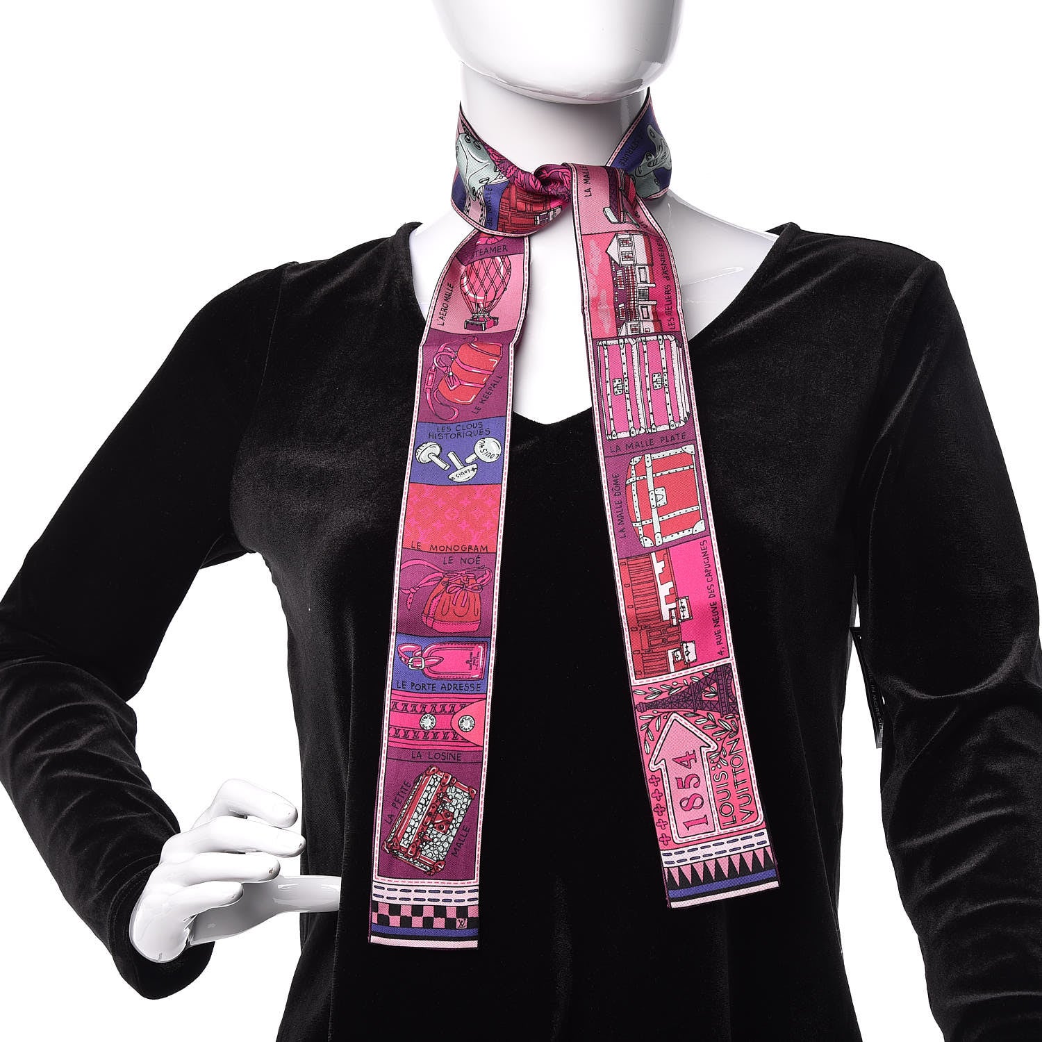 Louis Vuitton Silk Jeu De Louis BB Bandeau Magenta 2 of 5