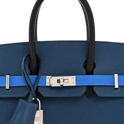Hermes Epsom Tri-Color Birkin 25 Deep Bleu Bleu Hydra Black 8 of 13
