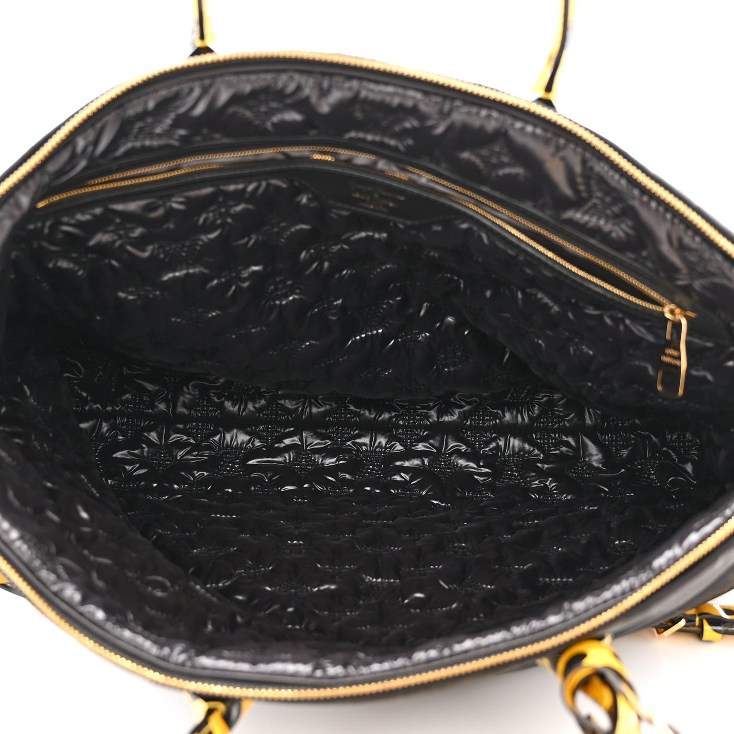 Nylon Monogram Kusama Infinity Dots Lockit GM Black Yellow