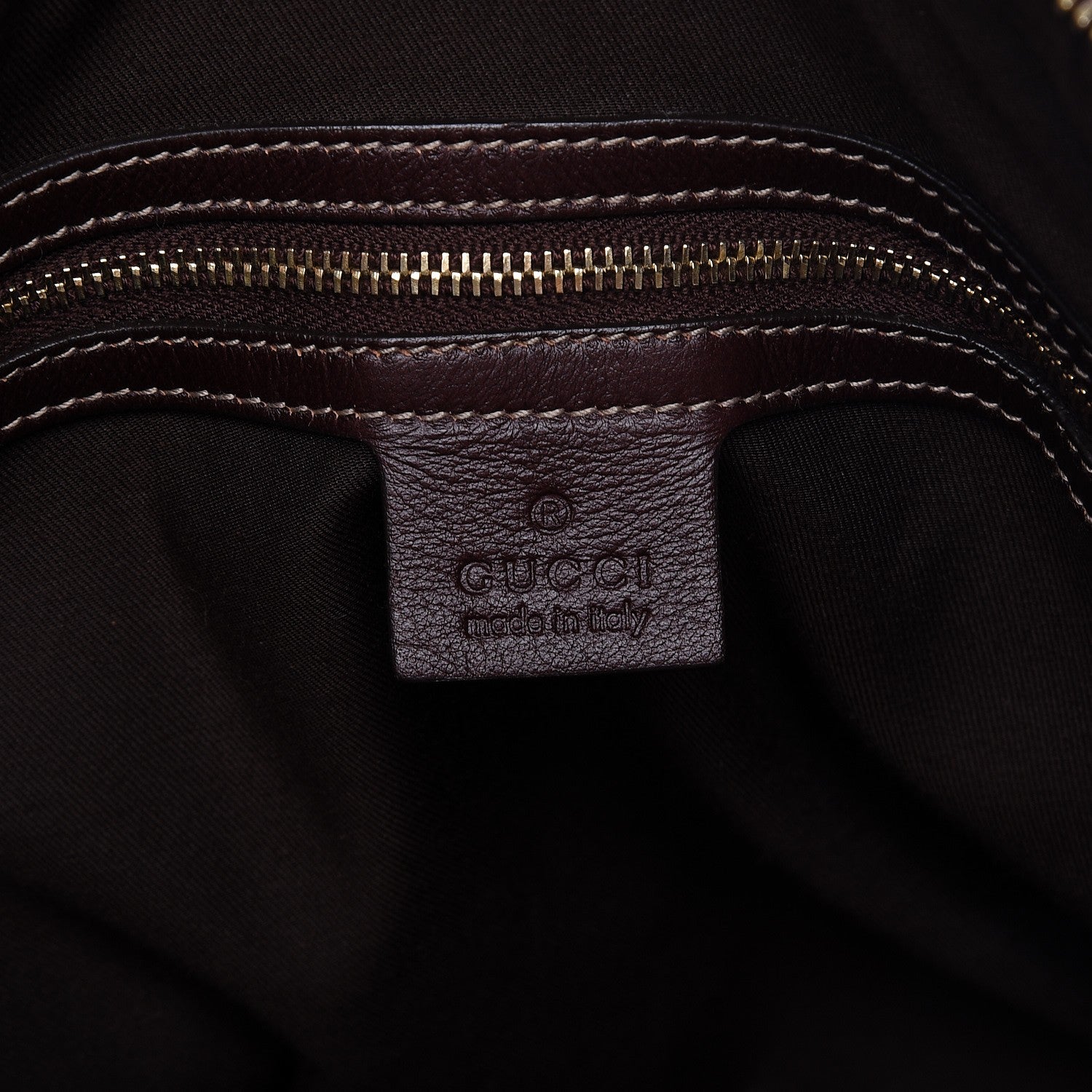 Gucci Monogram Medium Horsebit Nail Boston Brown 6 of 14