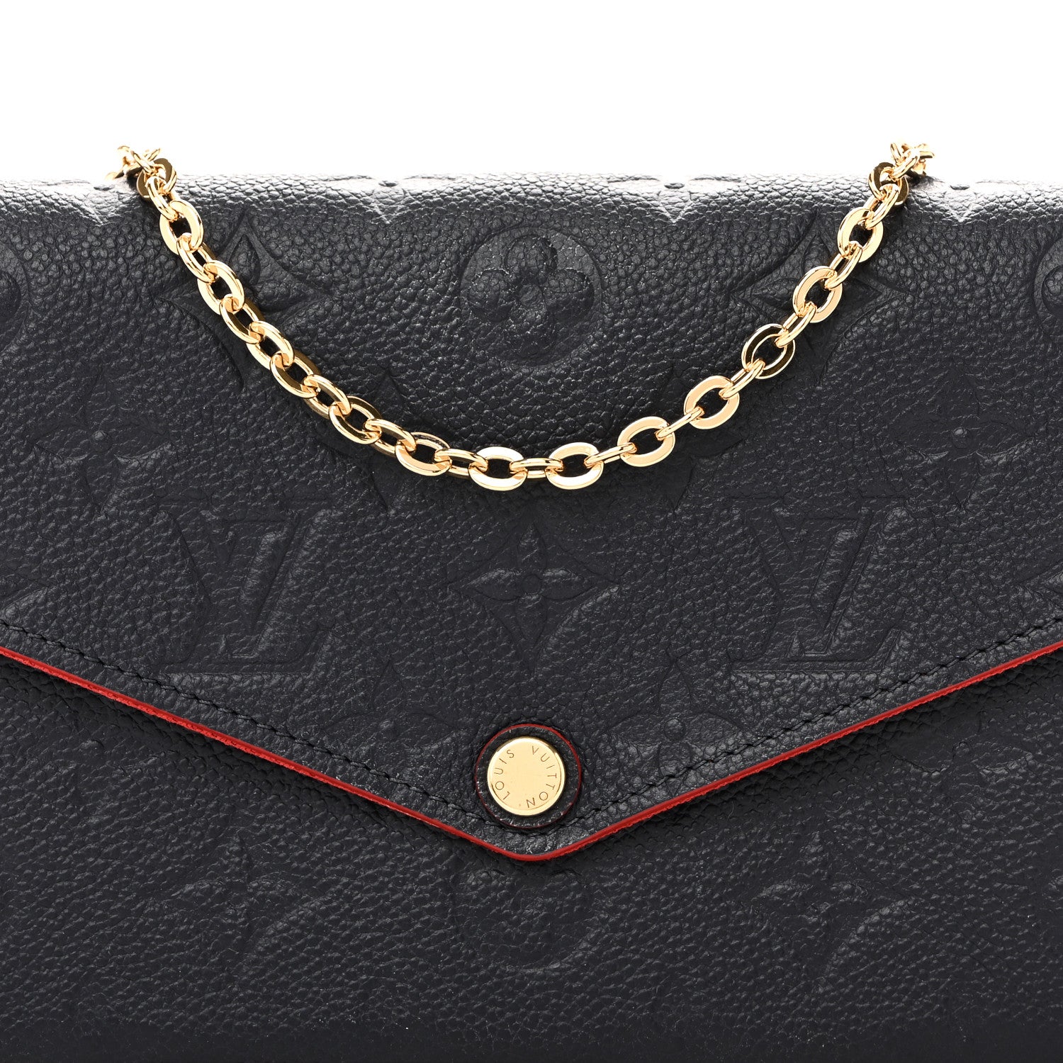 Louis Vuitton Empreinte Pochette Felicie Chain Wallet Marine Rouge 8 of 11