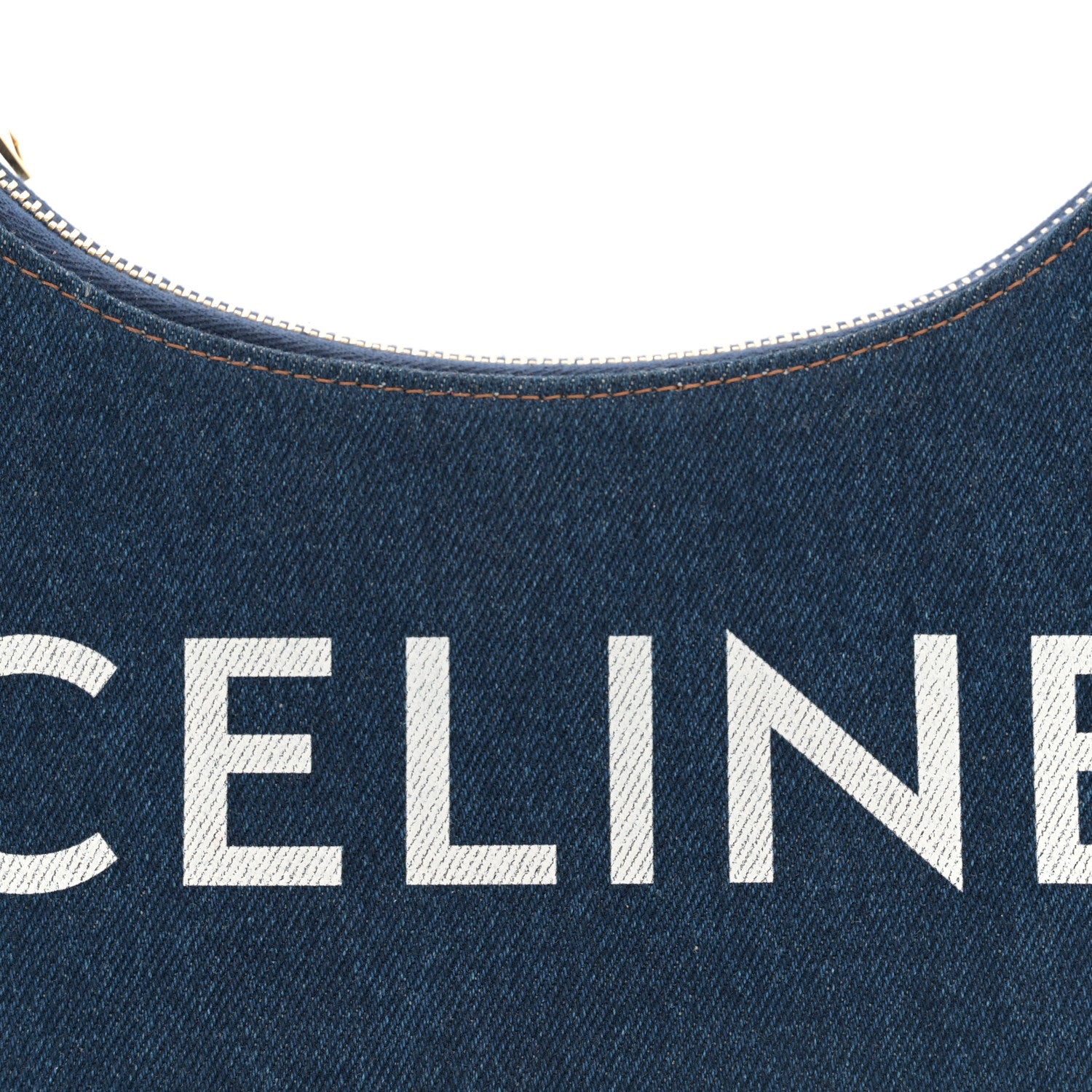 Celine Denim Ava Shoulder Bag Navy Tan 8 of 12