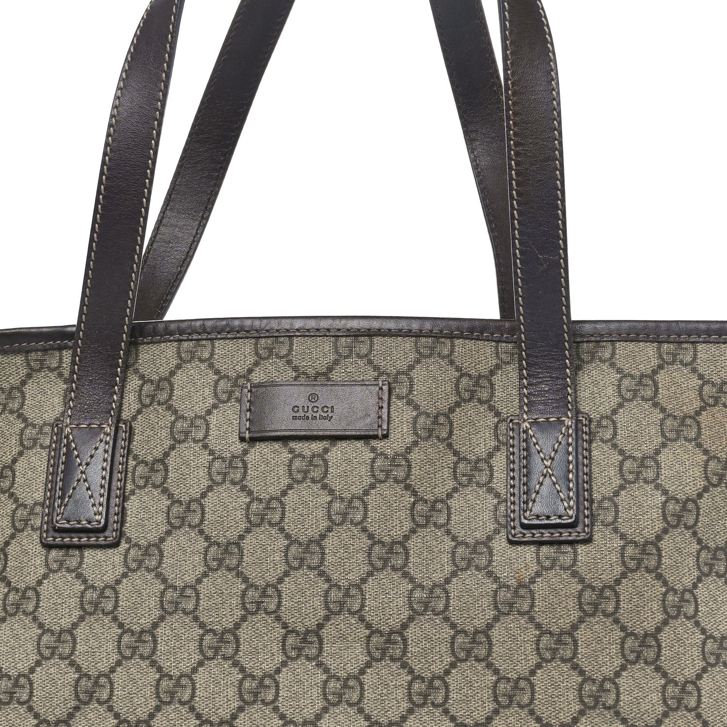 Gucci GG Supreme Monogram Medium Zippered Shopping Tote Dark Brown 11 of 15