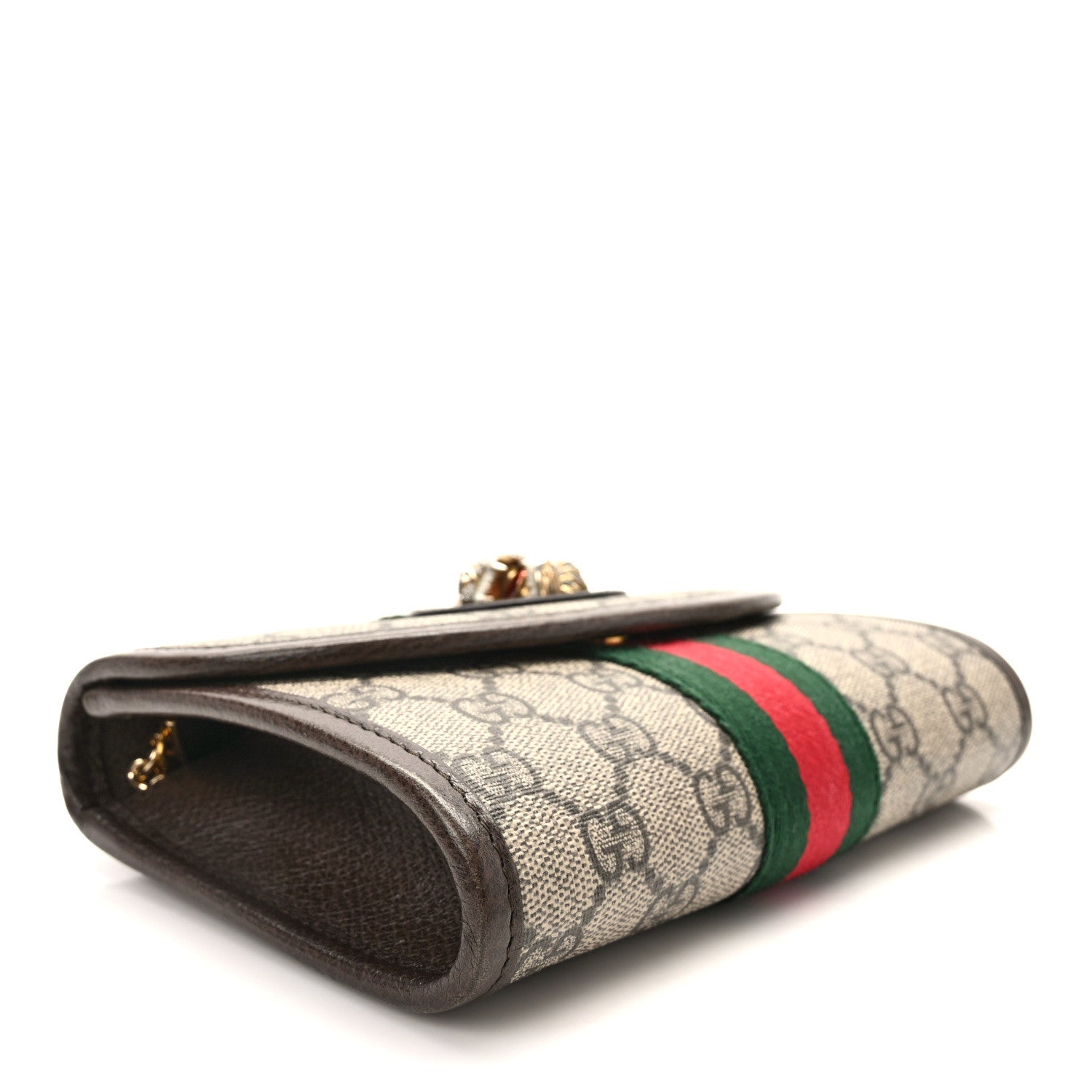 Gucci GG Supreme Monogram Web Mini Rajah Slim Flap Shoulder Bag Beige New Acero 4 of 11