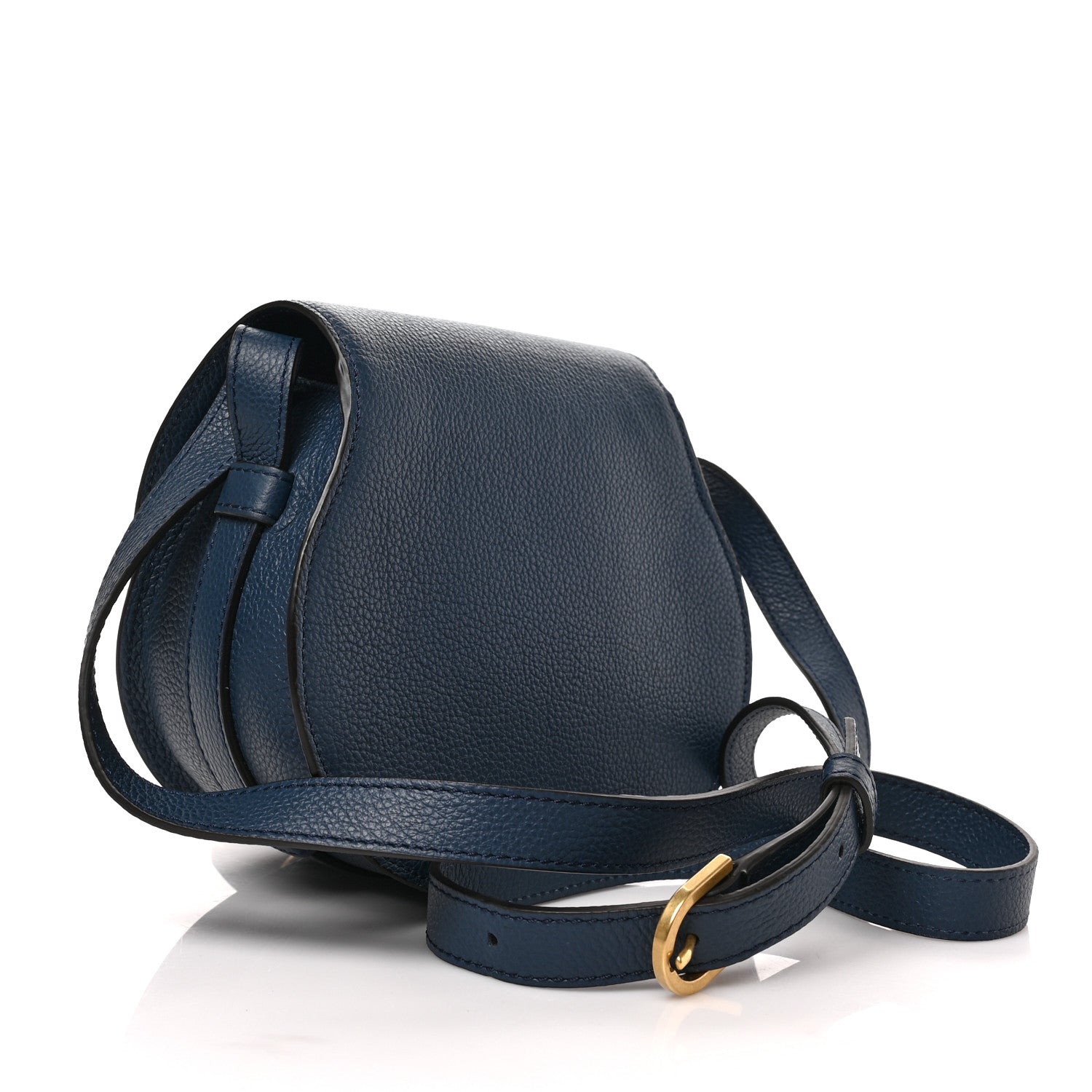 Chloe Grained Calfskin Small Marcie Saddle Bag Navy 3 of 8