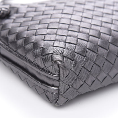 Bottega Veneta Metallic Nappa Intrecciato Nodini Crossbody Messenger Dark Grey 7 of 9