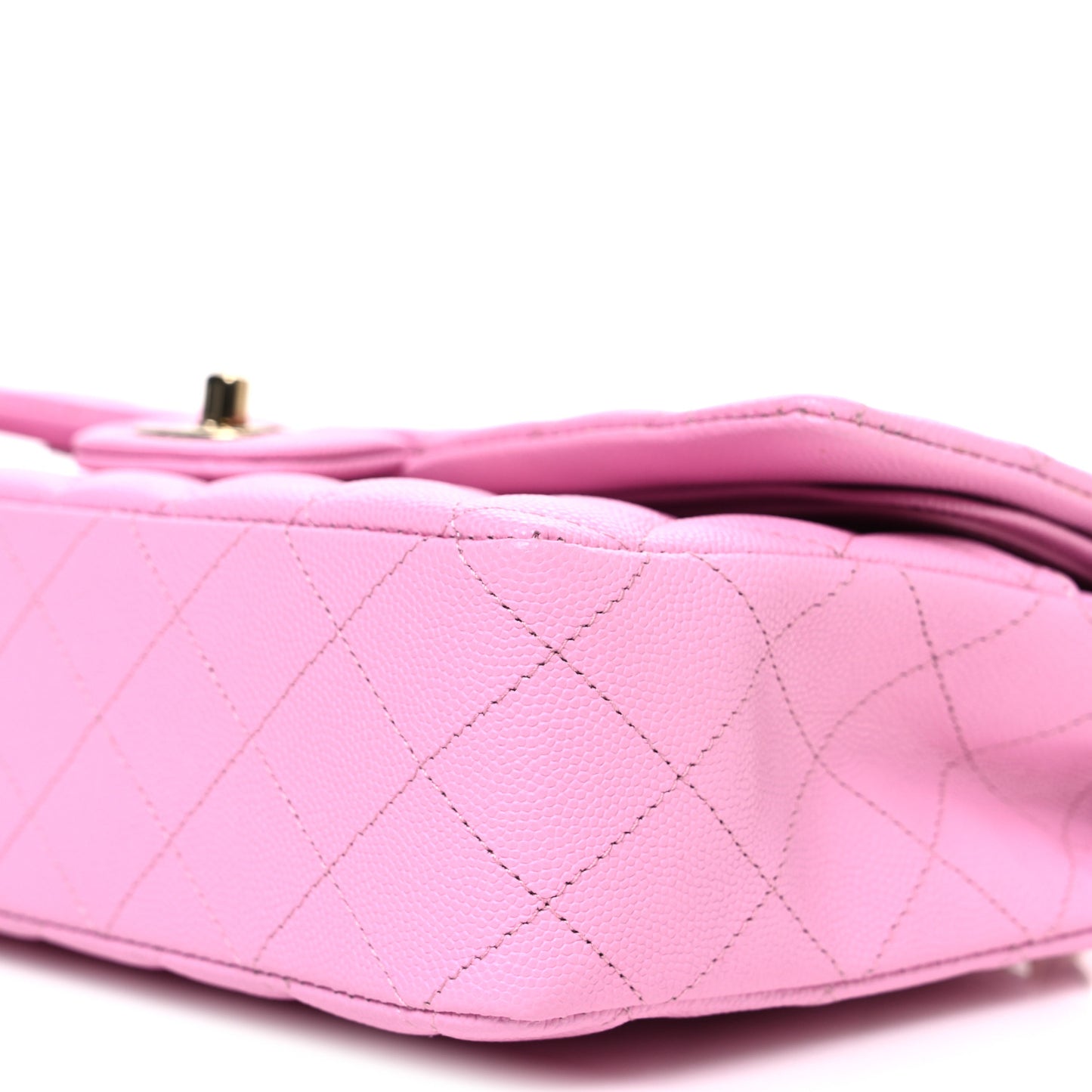 Caviar Quilted Medium Double Flap Pink
