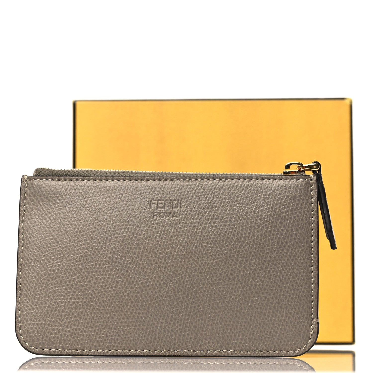 Fendi Vitello Cruise Coin Pouch Key Case Tortora 8 of 8