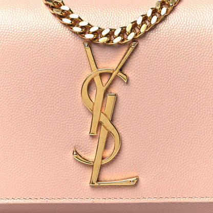 Saint Laurent Grain De Poudre Small Monogram Kate Satchel Pale Blush 8 of 10