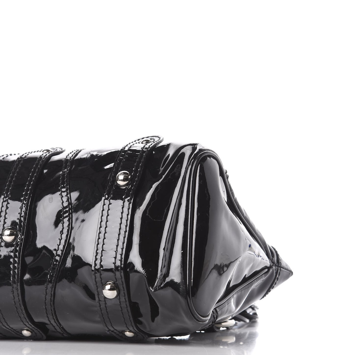 Patent Crystal Catch Satchel Black