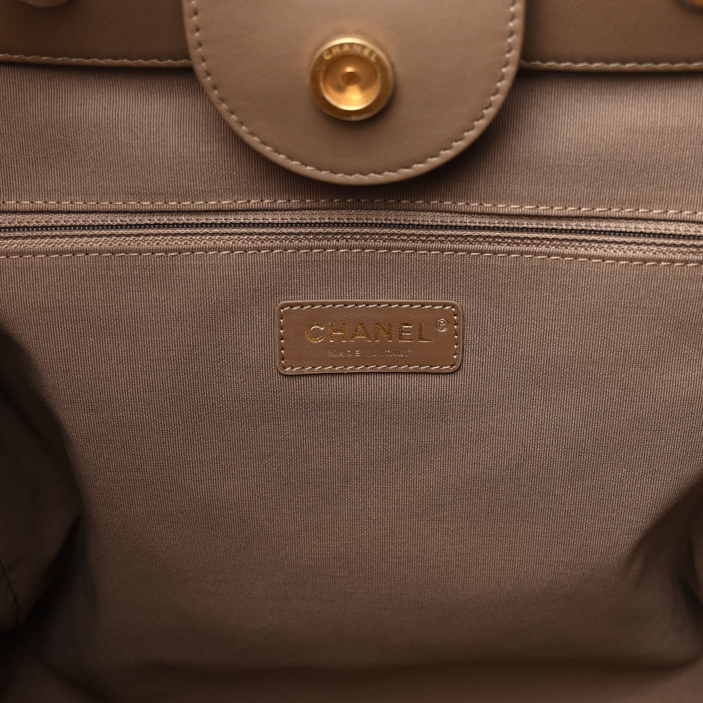 Shearling Lambskin Medium Deauville Tote Brown