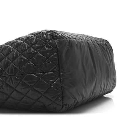 Chanel Nylon Quilted Extra Large Coco Cocoon Tote Black 9 of 11