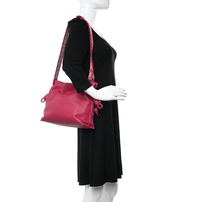 Loewe Satin Calfskin Monochrome Flamenco Knot Clutch Ruby Red Glaze 2 of 9