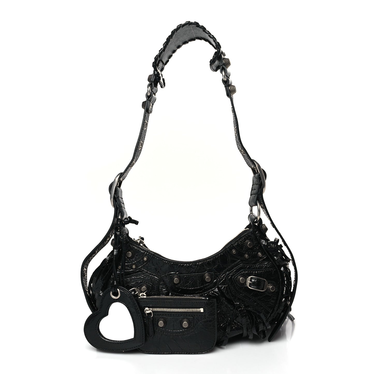 Agneau Arena Le Cagole Fringe Shoulder Bag XS Black