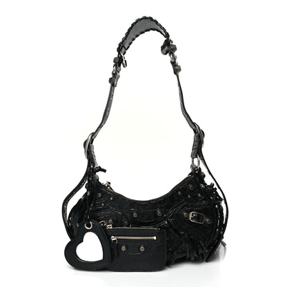 Balenciaga Agneau Arena Le Cagole Fringe Shoulder Bag XS Black 1 of 10