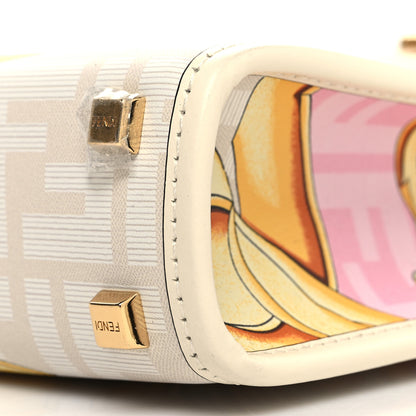 Fendi X VERSACE Calfskin Plexiglass Fendace FF Baroque Mini Fendi Sunshine Shopper Tote Gold Rosa White Ice Ciad 10 of 11