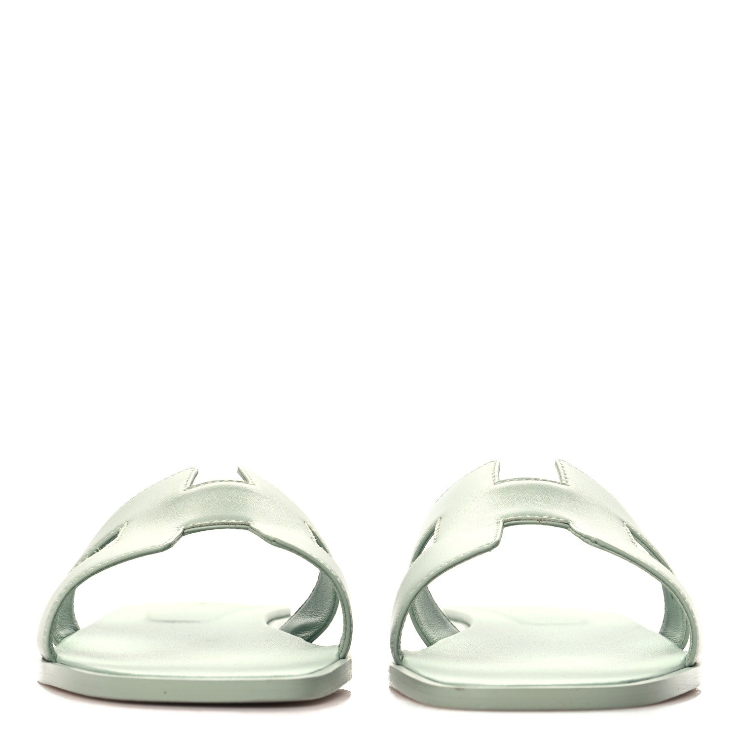Hermes Calfskin Oran Sandals 42 Vert D'eau 3 of 9