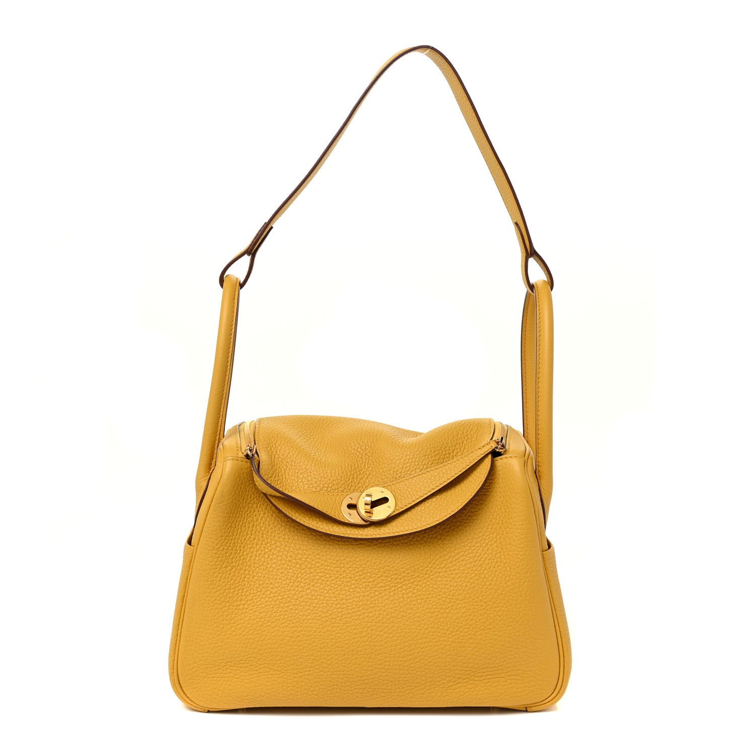 Hermes Taurillon Clemence Lindy 26 Jaune Ambre 1 of 12