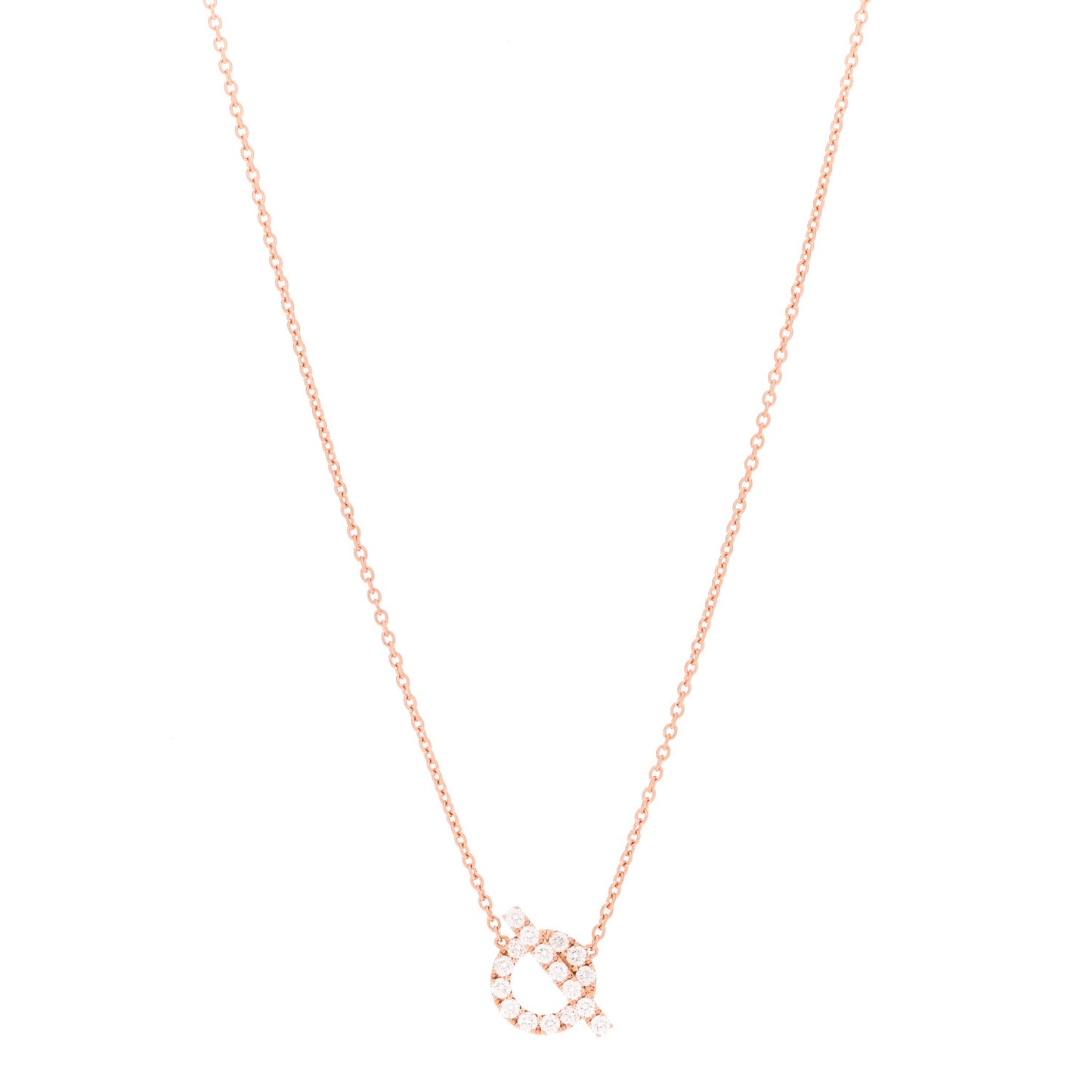 18K Rose Gold Diamond Finesse Pendant Necklace