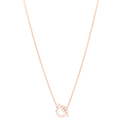 Hermes 18K Rose Gold Diamond Finesse Pendant Necklace 1 of 5