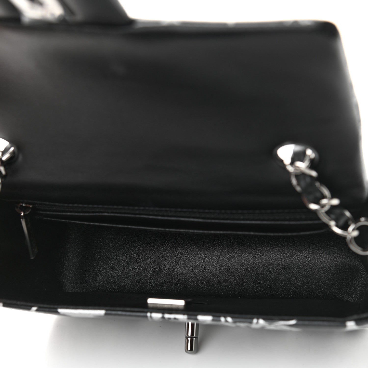 Chanel Lambskin Printed Mini Rectangular Flap Black Silver 5 of 11