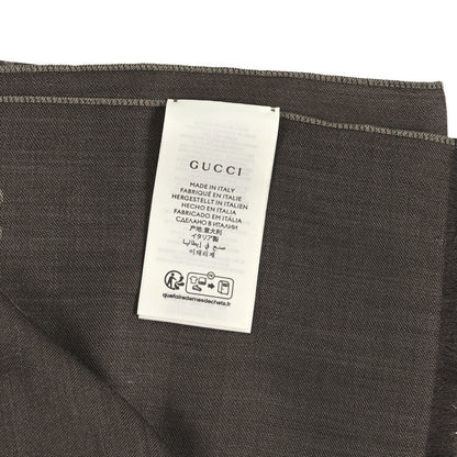 Gucci Wool Silk GG Monogram GGNat Scarf Rope Dark Brown 3 of 3