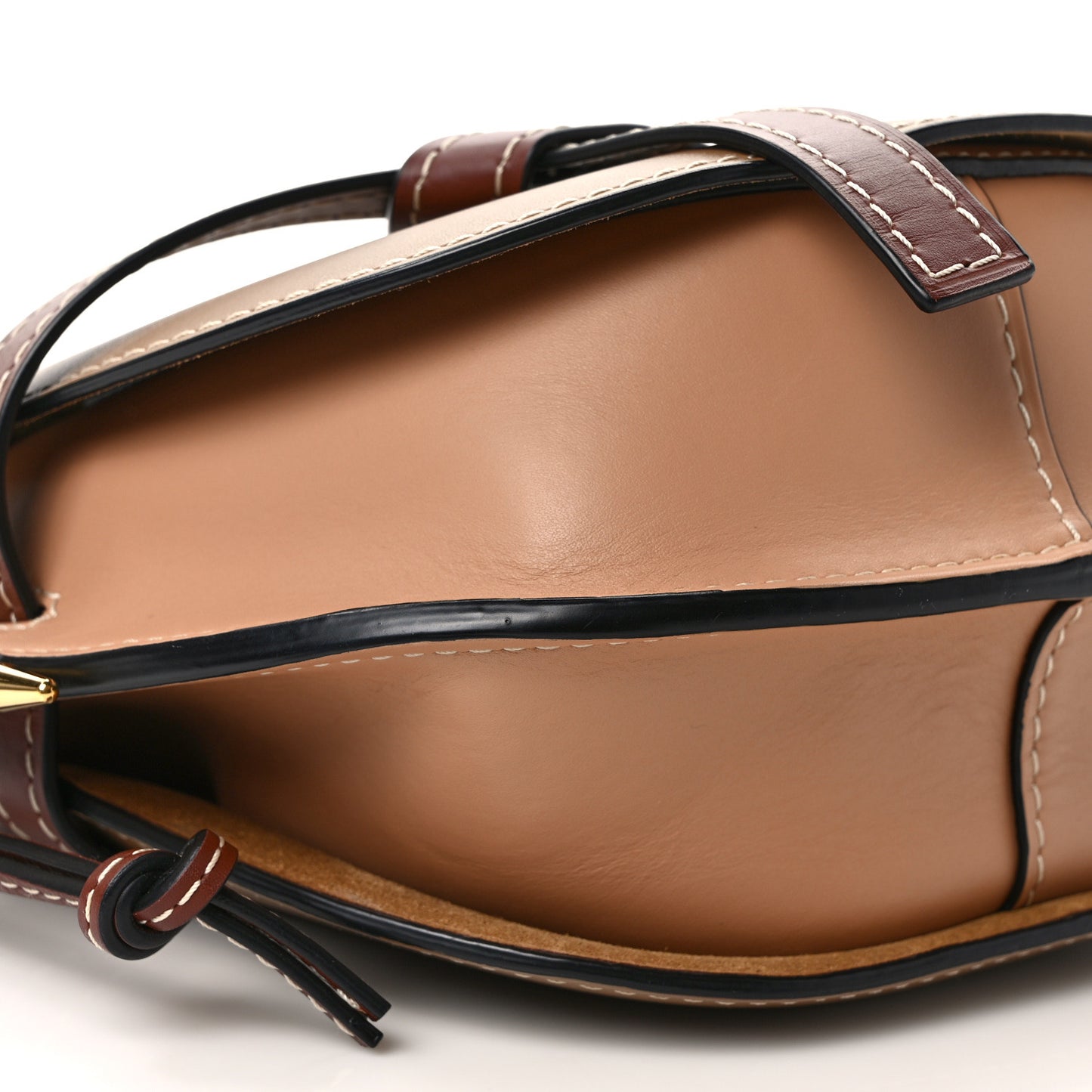 Calfskin Small Gate Crossbody Bag Taupe