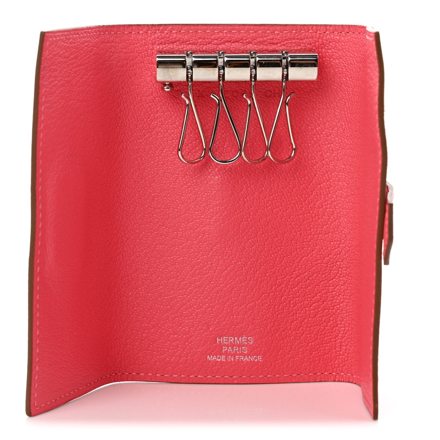 Hermes Chevre Mysore Bearn Multicles 4 Key Holder Rose Lipstick 5 of 9